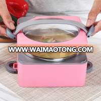 Stainless Steel Double Wall Layer Bento Box Heat Leakproof Food Container Lock for Kids Adults