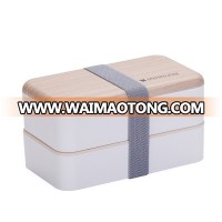 Eco-Friendly Wooden Bento Lunch Box With Cutlery BPA Free Reusable Take Away Container